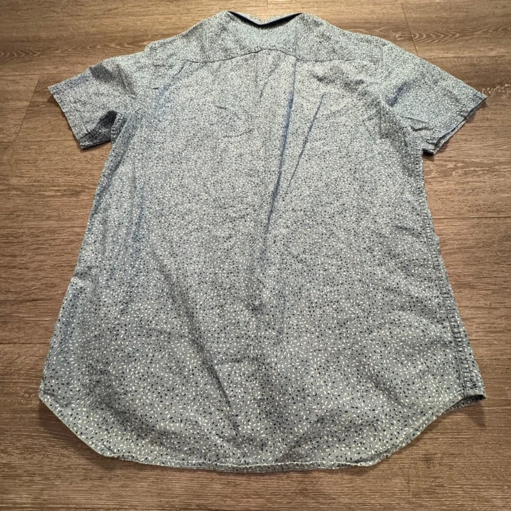 Quiksilver Shirt Mens XL Blue Speckled Print Cotton Vacation Casual Modern Fit
